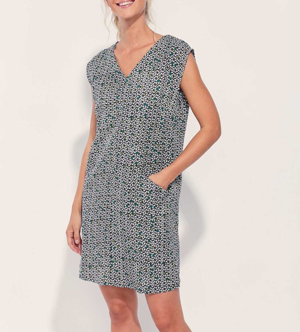 Robe imprimée coton lin YANI