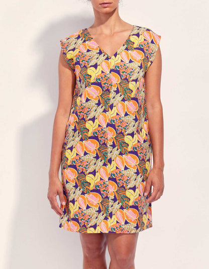 Robe imprimée coton lin YANI