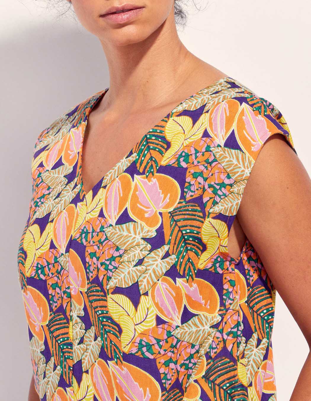 Robe imprimée coton lin YANI