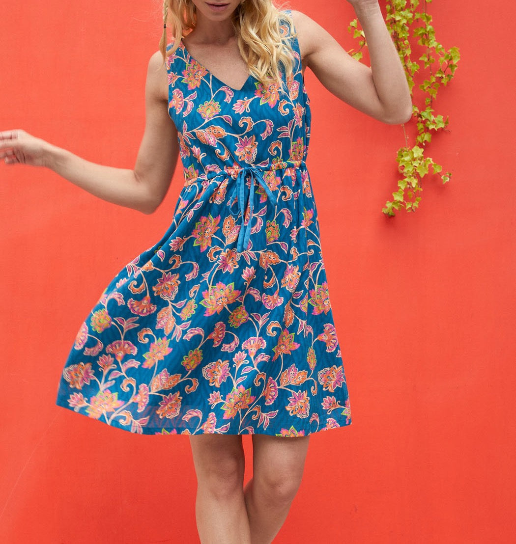 Robe courte doublée imprimée YASA