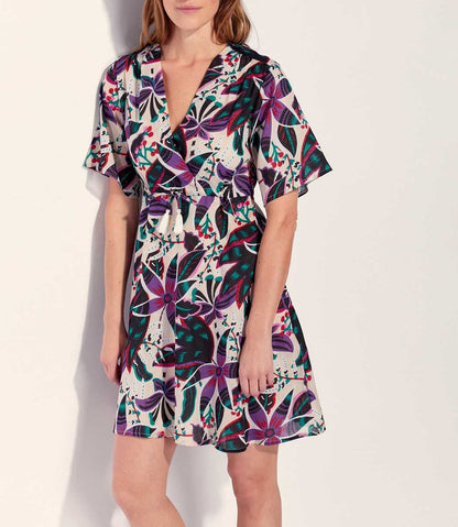 Robe coton bio empire imprimée ZAINA