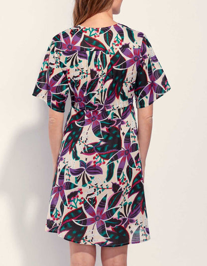 Robe coton bio empire imprimée ZAINA
