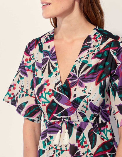 Robe coton bio empire imprimée ZAINA