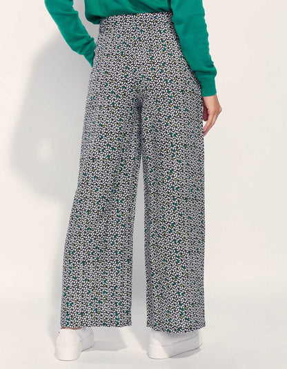 Pantalon large coton lin taille haute AMELIA