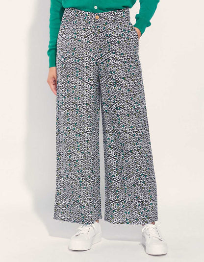 Pantalon large coton lin taille haute AMELIA