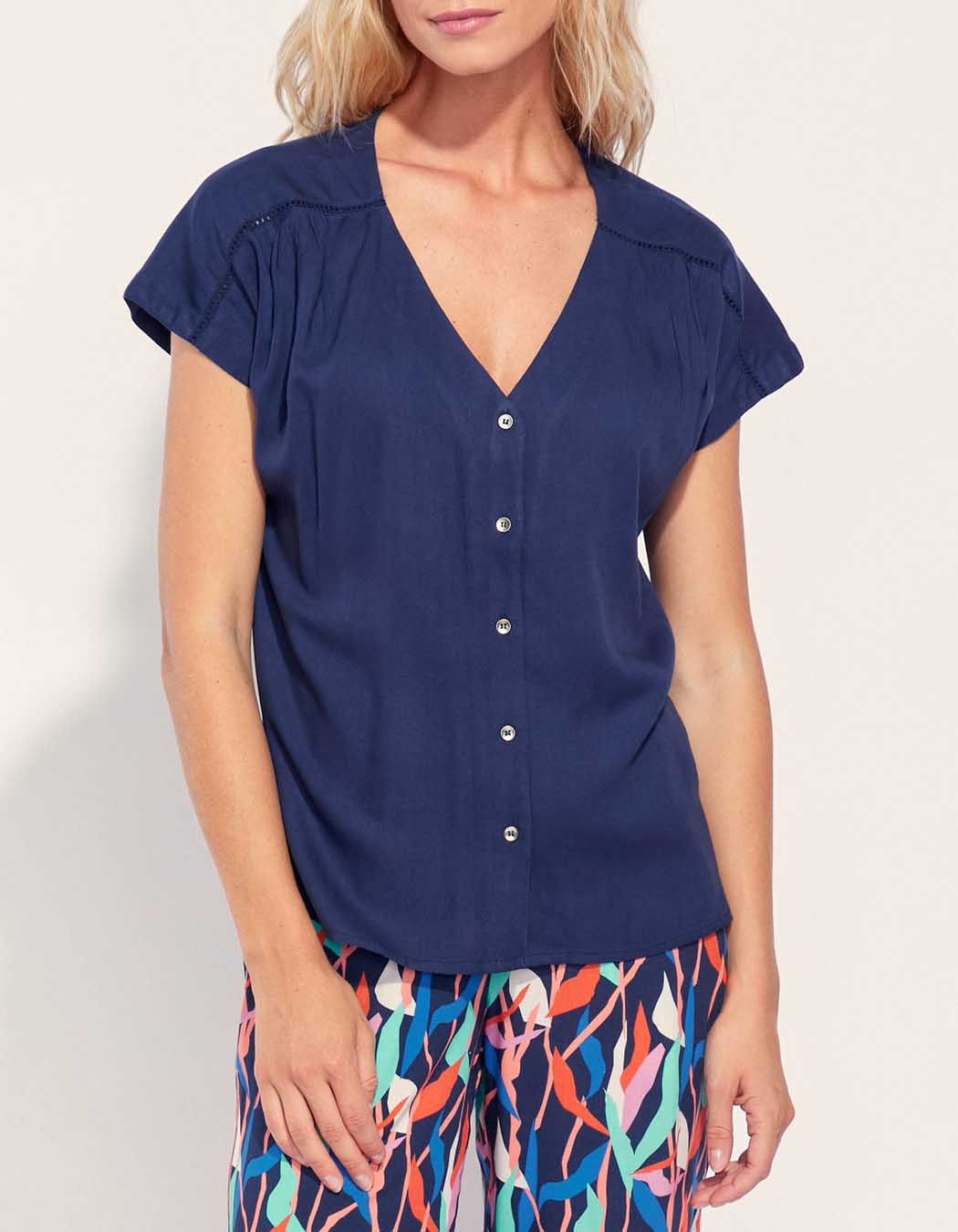 Blouse fluide imprimée col V Ecovero VALERIA
