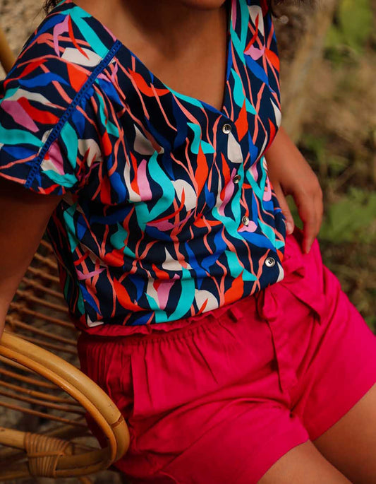 Blouse fluide imprimée col V Ecovero VALERIA