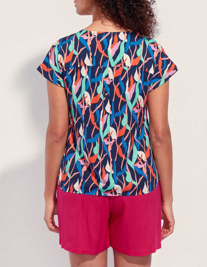 Blouse fluide imprimée col V Ecovero VALERIA