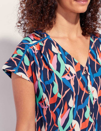 Blouse fluide imprimée col V Ecovero VALERIA