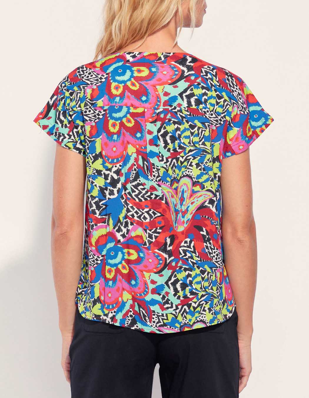 Blouse fluide imprimée col V Ecovero VALERIA