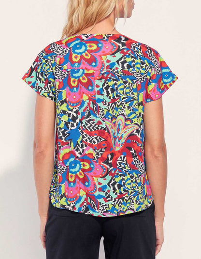 Blouse fluide imprimée col V Ecovero VALERIA