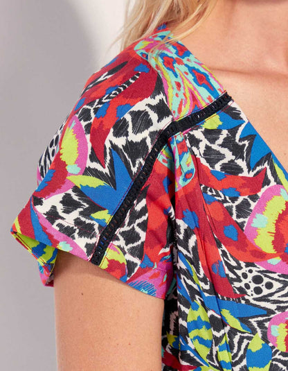 Blouse fluide imprimée col V Ecovero VALERIA