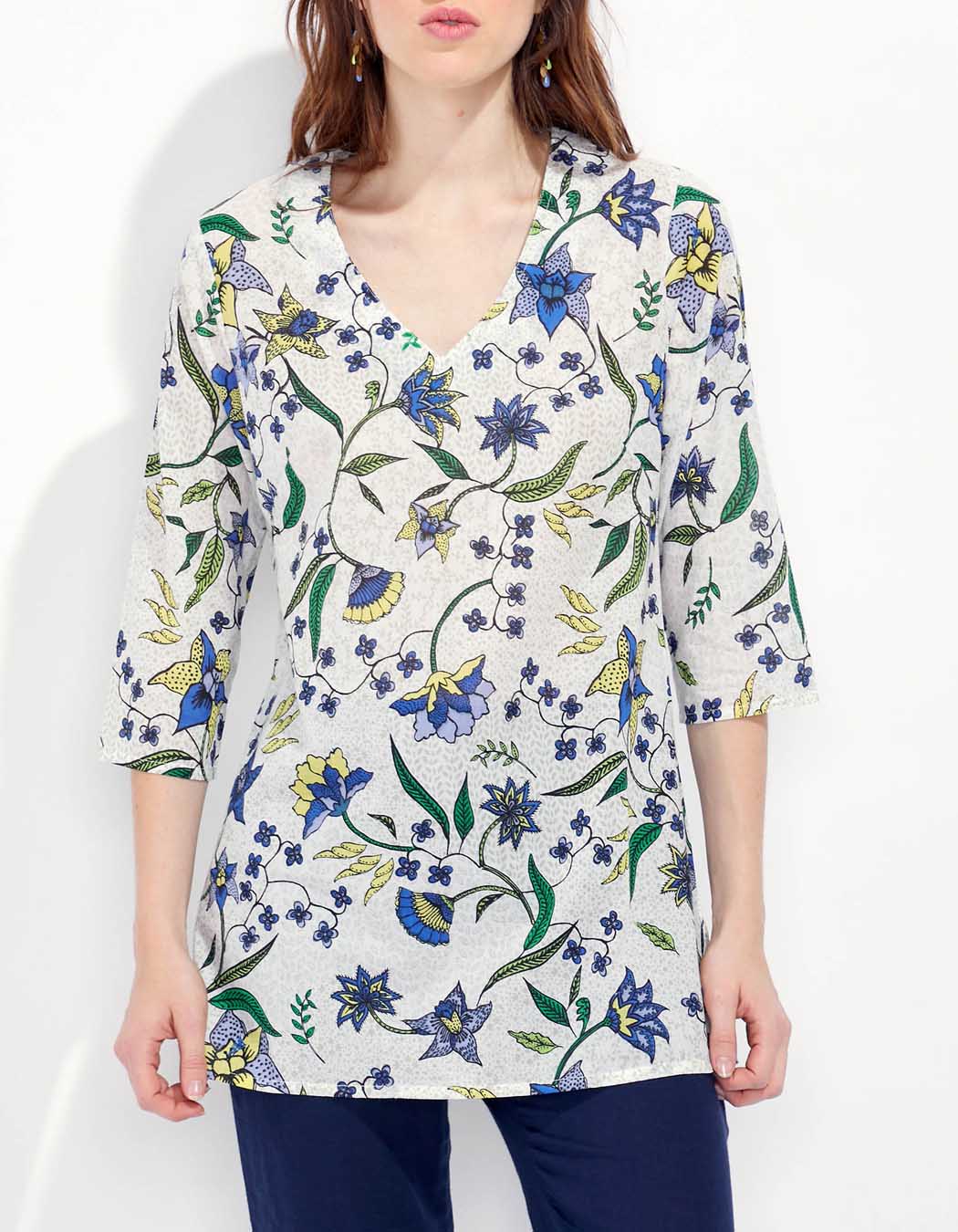 Tunique imprimée voile de coton bio LAURIE