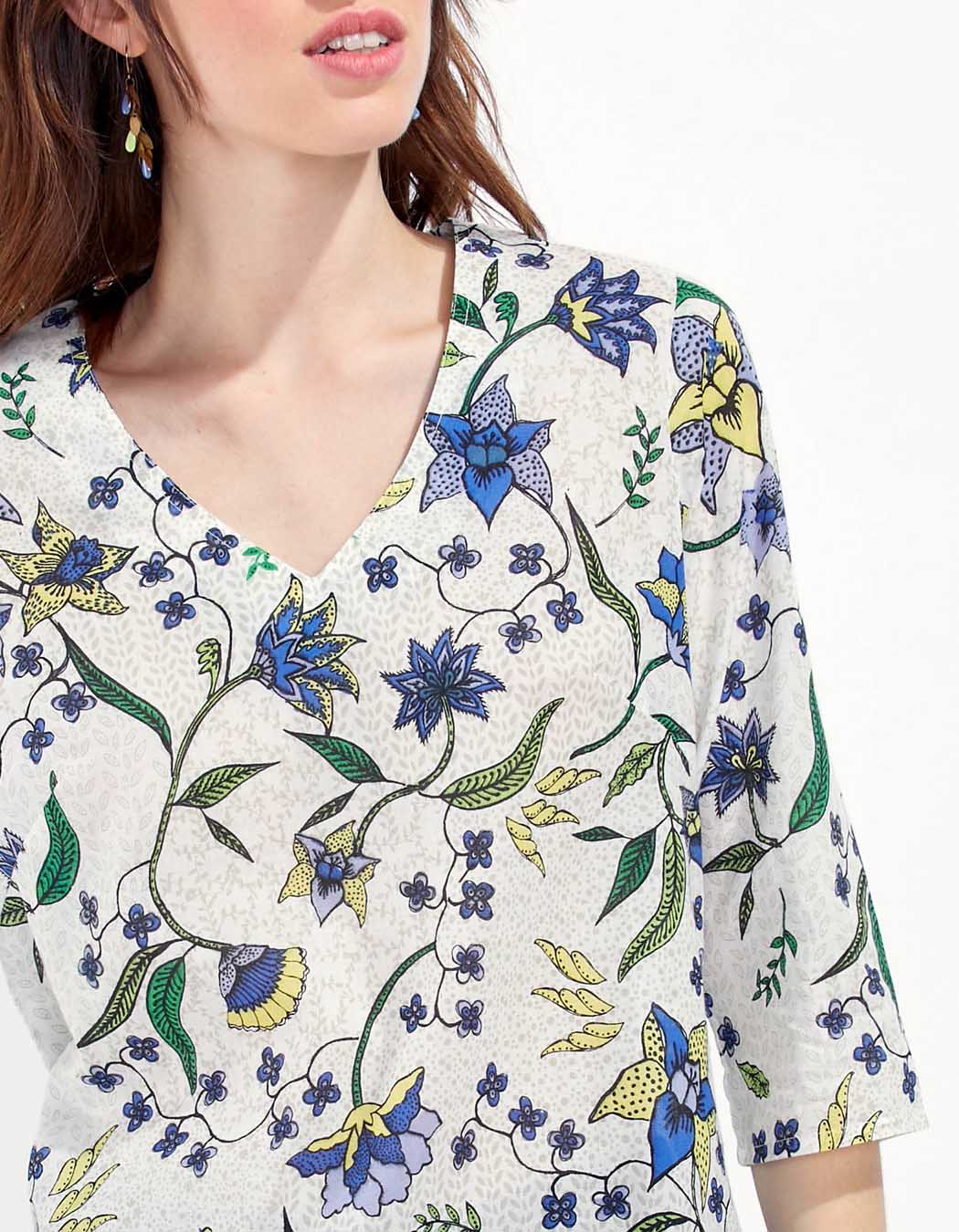 Tunique imprimée voile de coton bio LAURIE