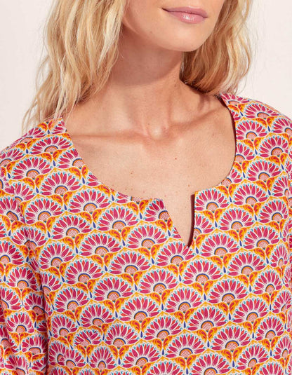 Tunique longue imprimée coton bio LARA