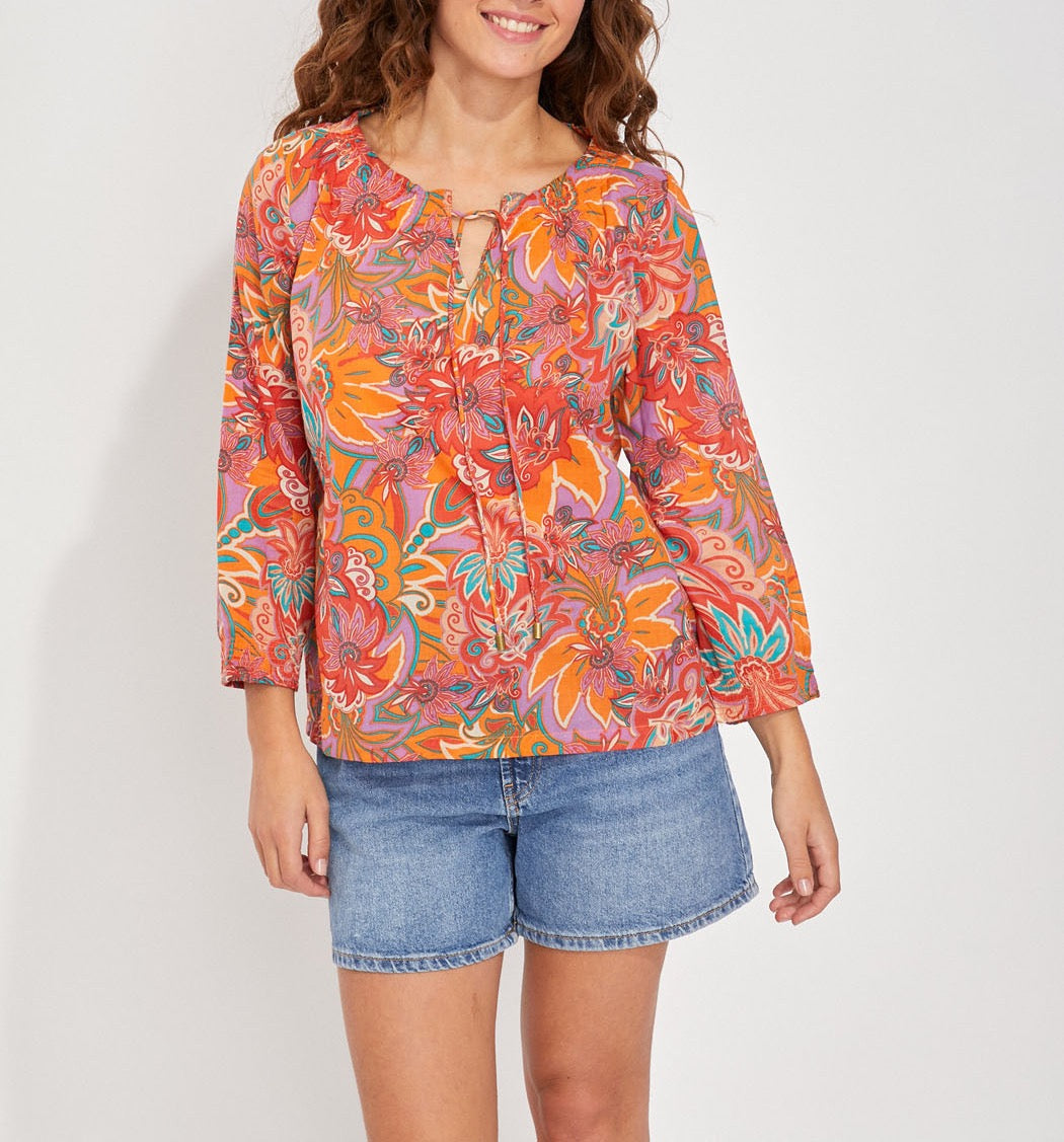 Blouse voile de coton bio ample MEHAN