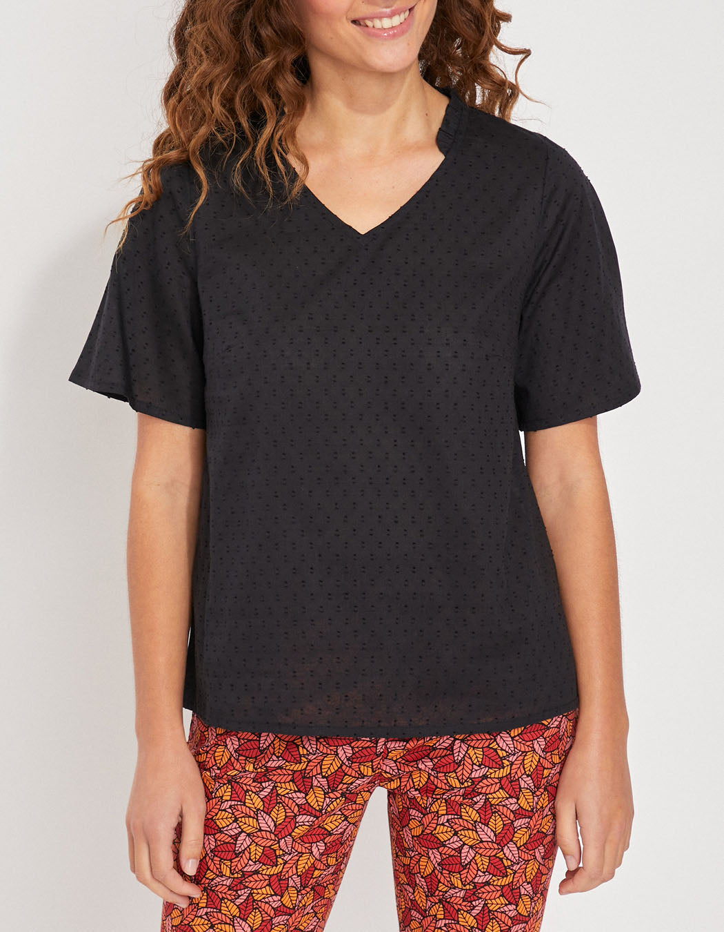 Top col volanté coton bio MANJU
