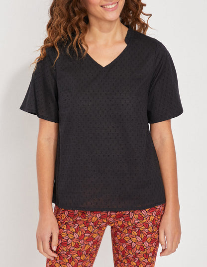 Top col volanté coton bio MANJU