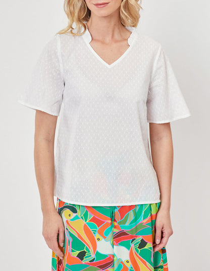 Top col volanté coton bio MANJU