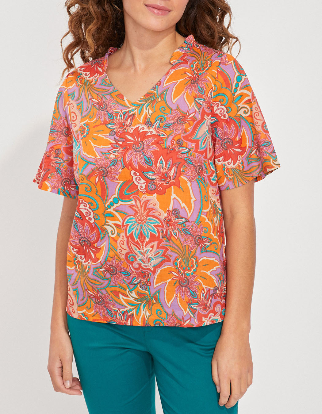 Top col volanté coton bio MANJU