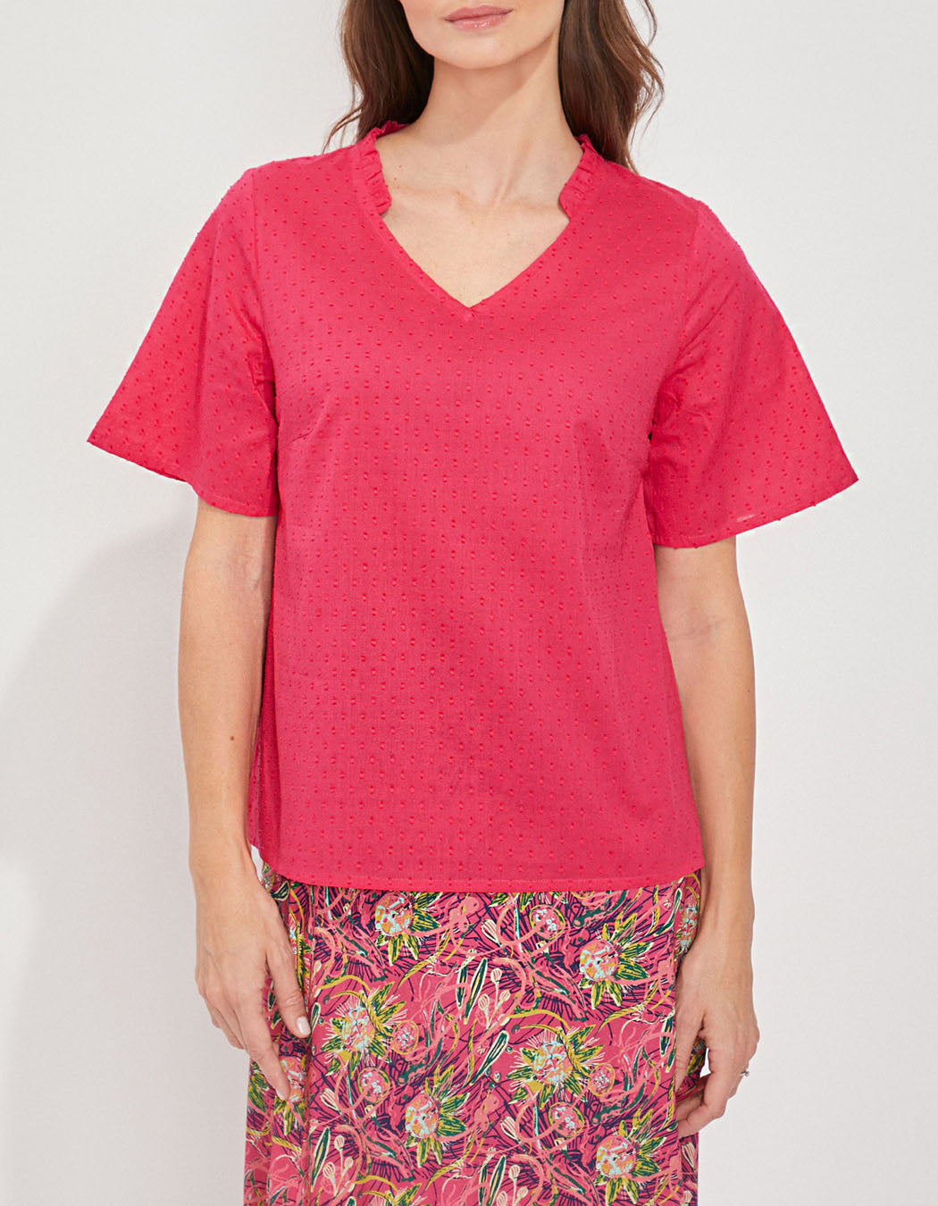 Top col volanté coton bio MANJU