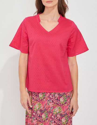 Top col volanté coton bio MANJU