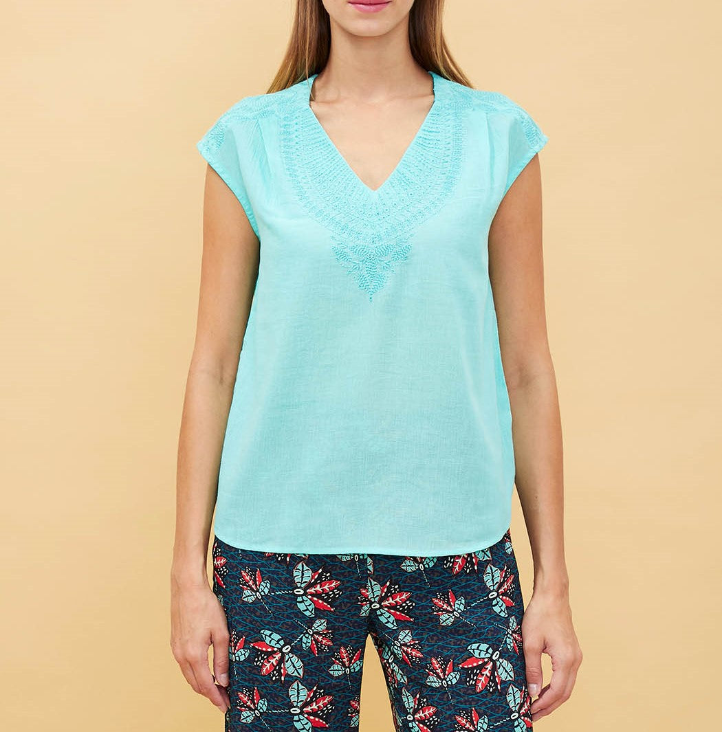 Top brodé coton Kestelle