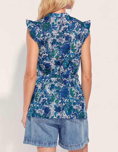 Blouse imprimée sans manche coton bio ARCELIO
