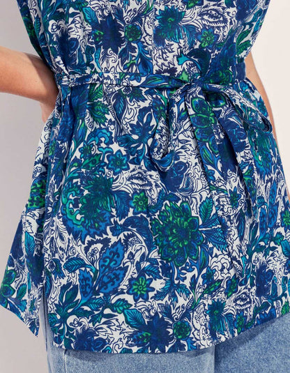 Blouse imprimée sans manche coton bio ARCELIO