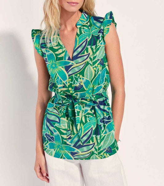 Blouse imprimée sans manche coton bio ARCELIO
