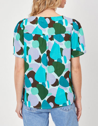 Top col tunisien lacé coton bio TOUMAS