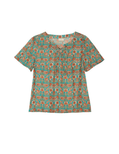 Top col tunisien lacé coton bio TOUMAS