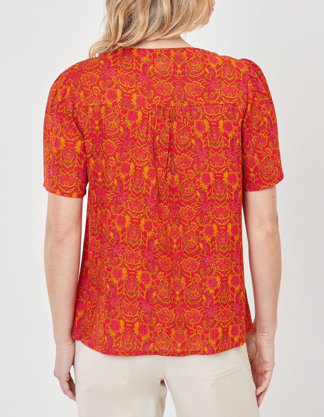 Top col tunisien lacé coton bio TOUMAS