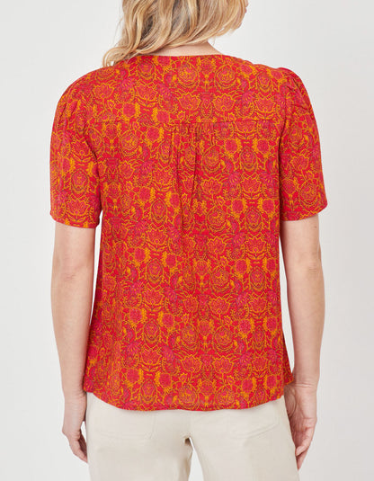 Top col tunisien lacé coton bio TOUMAS