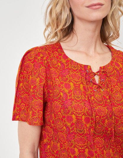 Top col tunisien lacé coton bio TOUMAS