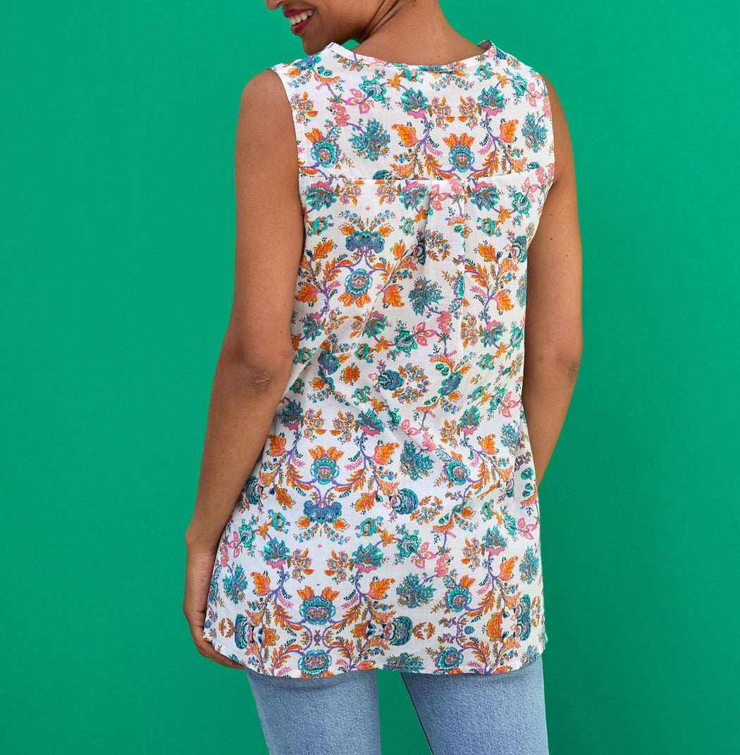 Tunique sans manches coton bio TINOU