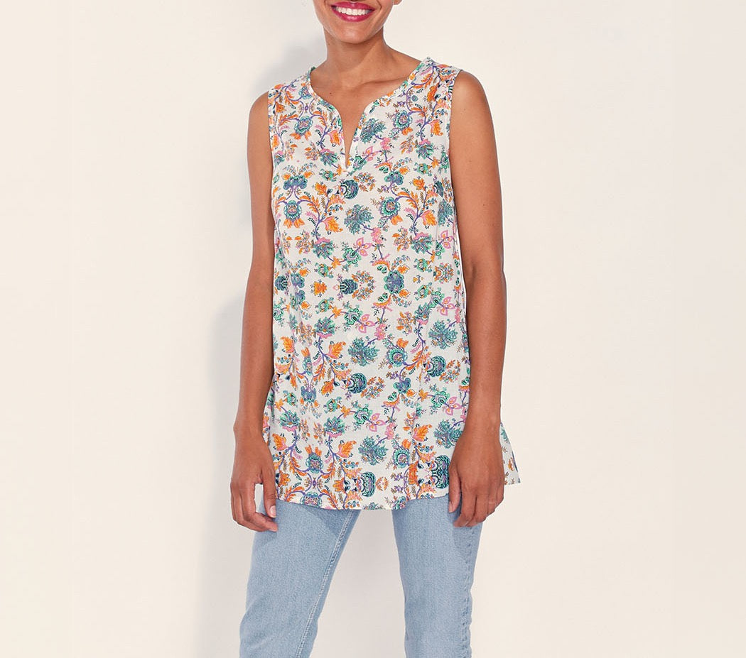 Tunique sans manches coton bio TINOU