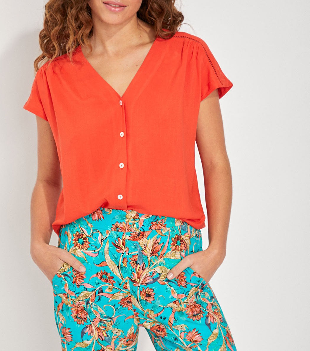 Blouse fluide col v ecovero VALERIA