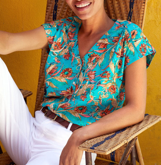 Blouse fluide col v ecovero VALERIA