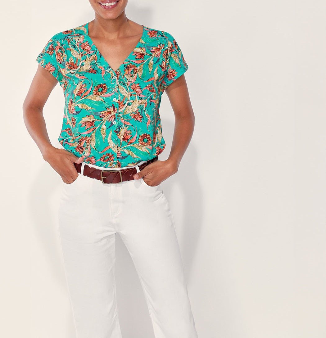 Blouse fluide col v ecovero VALERIA