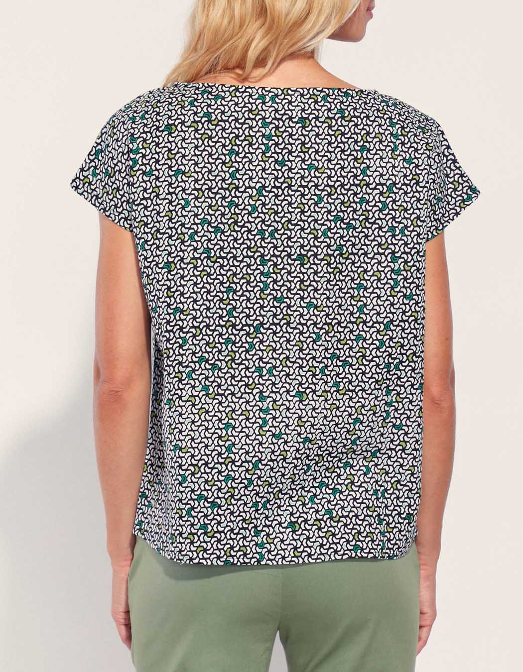 Top coton lin col bateau YAHIRA