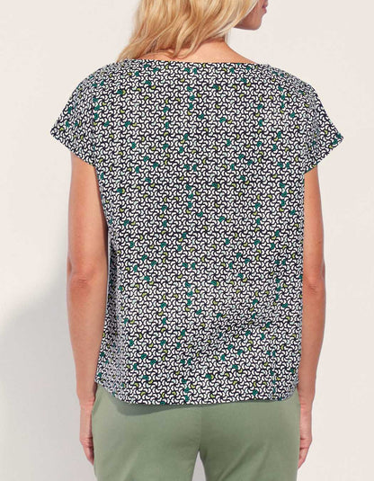 Top coton lin col bateau YAHIRA