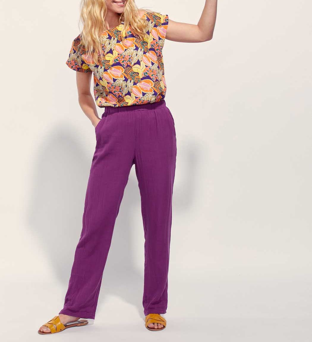 Top coton lin col bateau YAHIRA