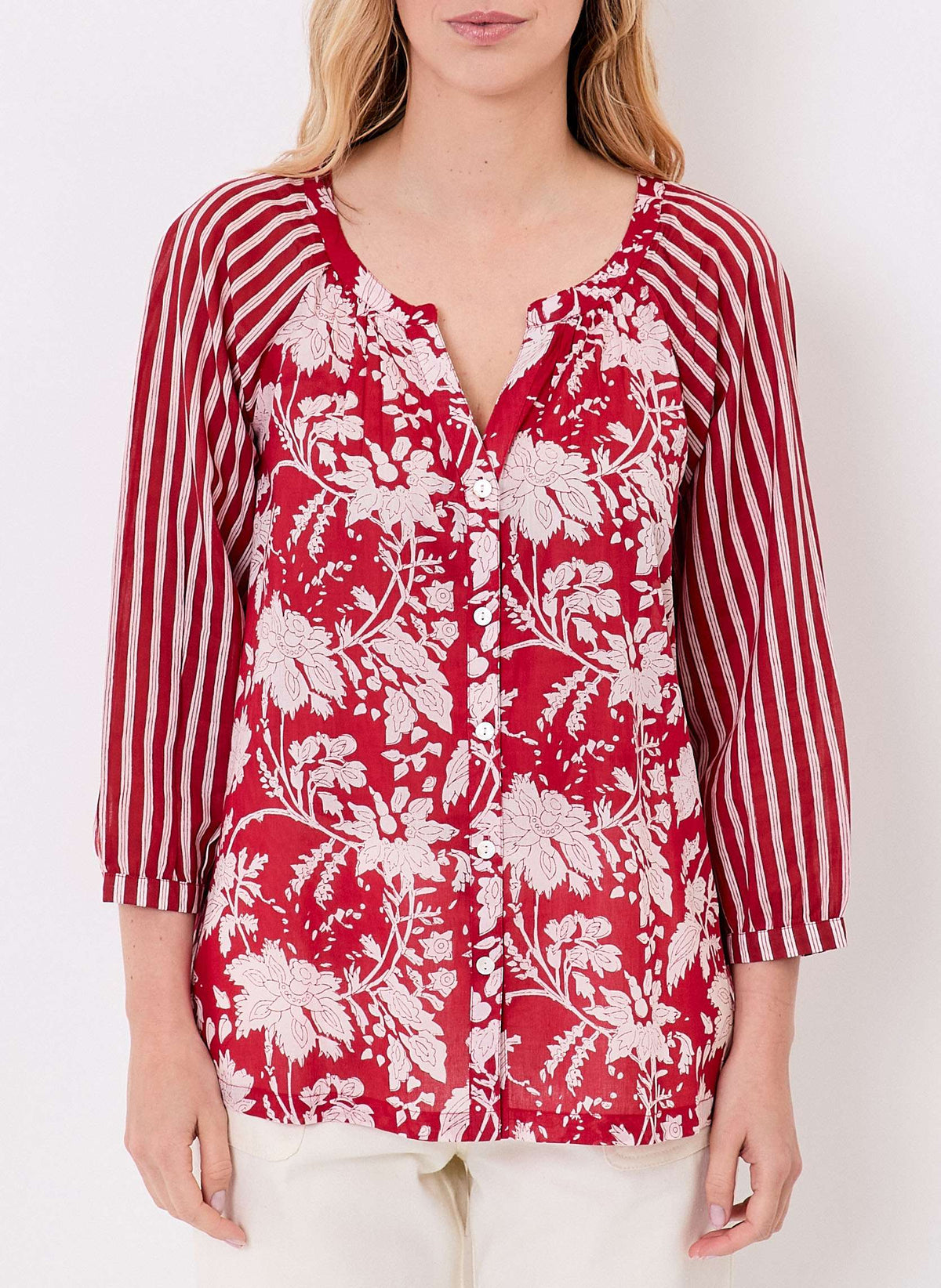 Blouse imprimée ample voile de coton bio OCCI