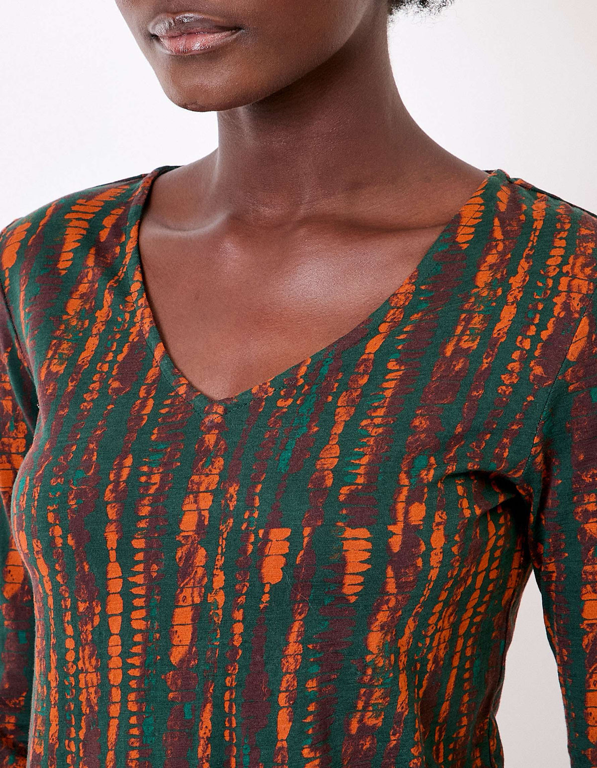 T-shirt col v imprimé coton bio VANPUR