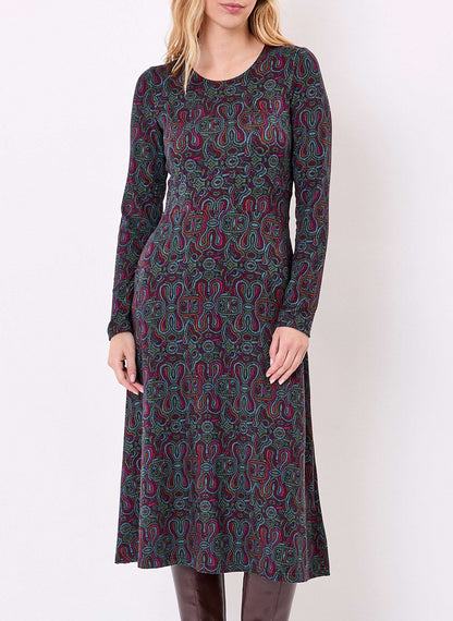 Robe midi imprimée maille fluide BANY