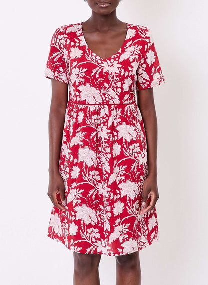 Robe imprimée évasée coton bio doublé SIWAN