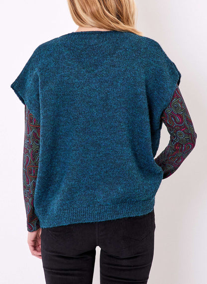 Pull tricot sans manche uni DAKILA