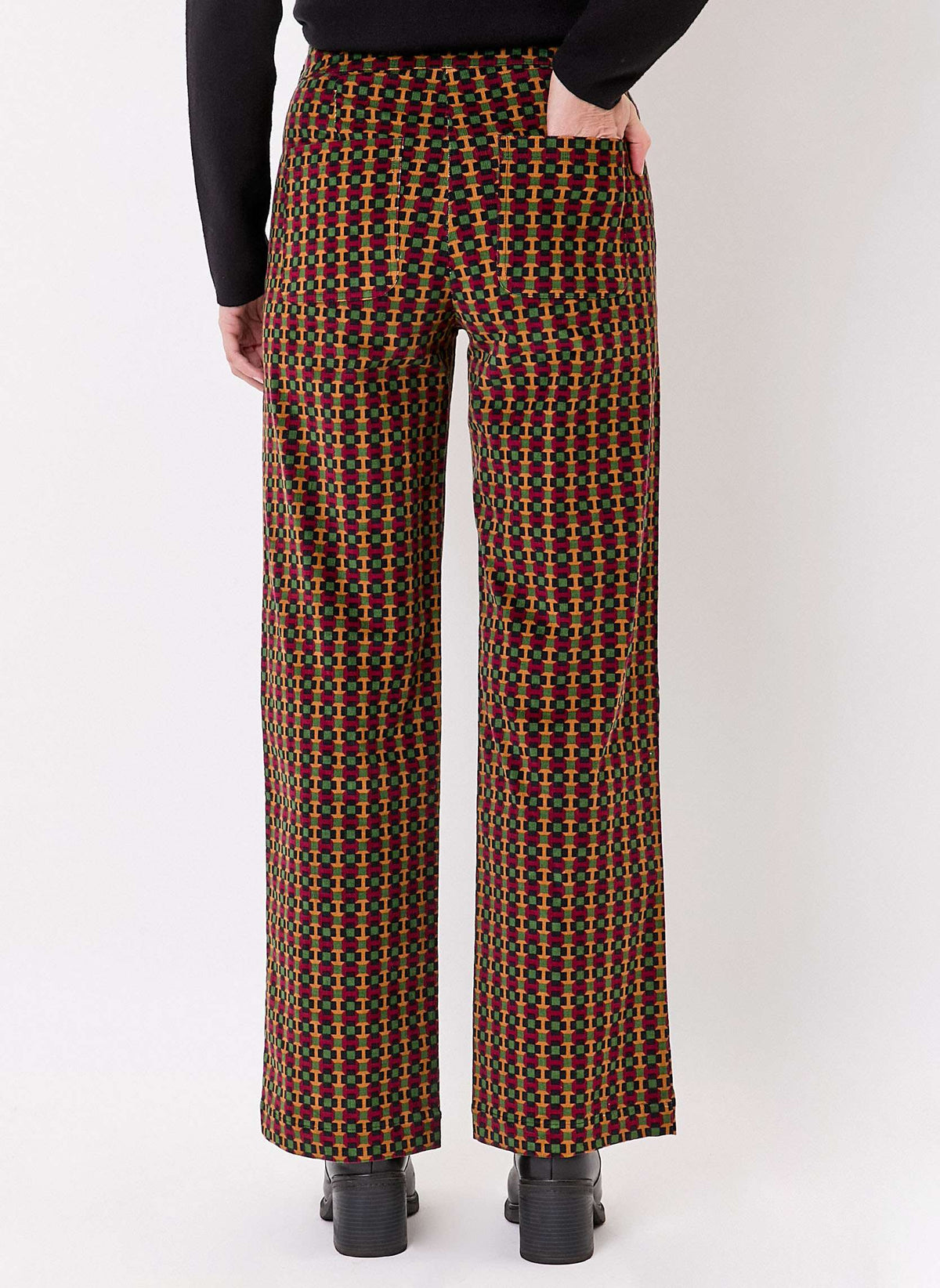 Pantalon imprimé droit large velours côtelé OSCAR
