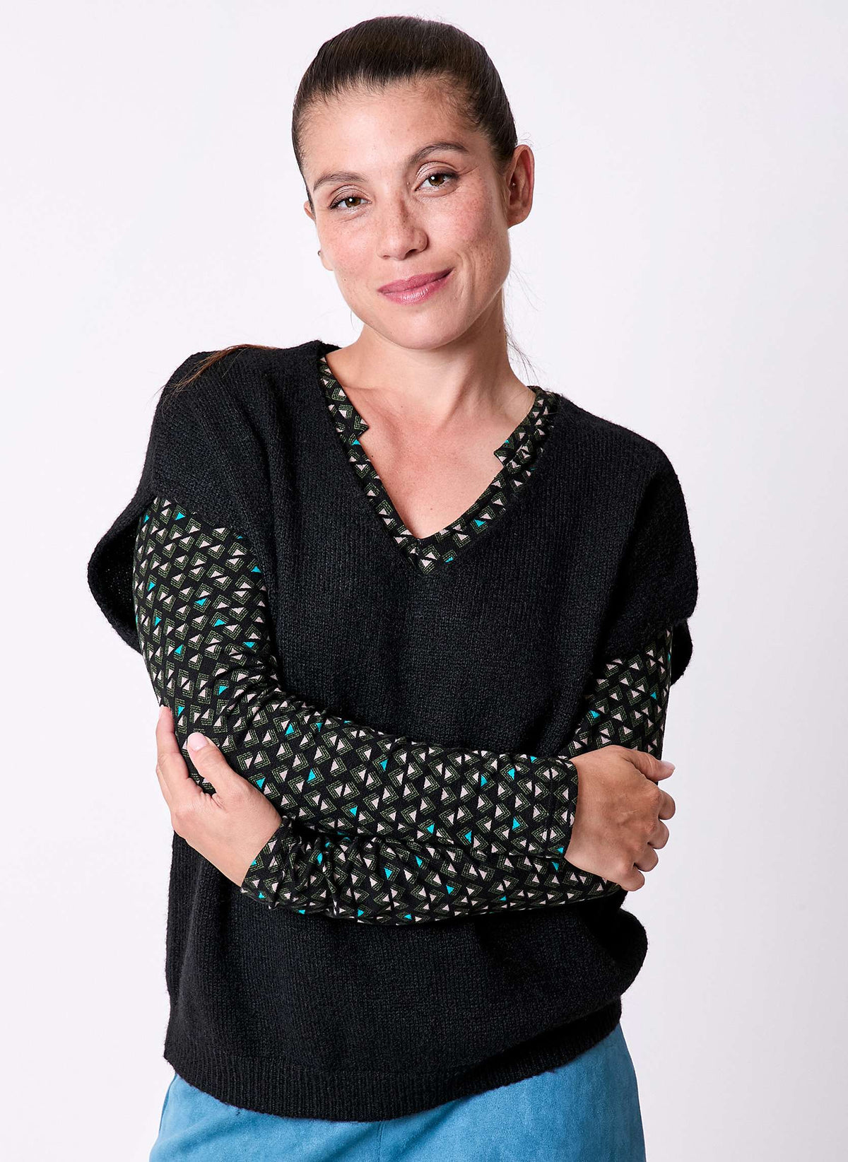 Pull tricot sans manche uni DAKILA
